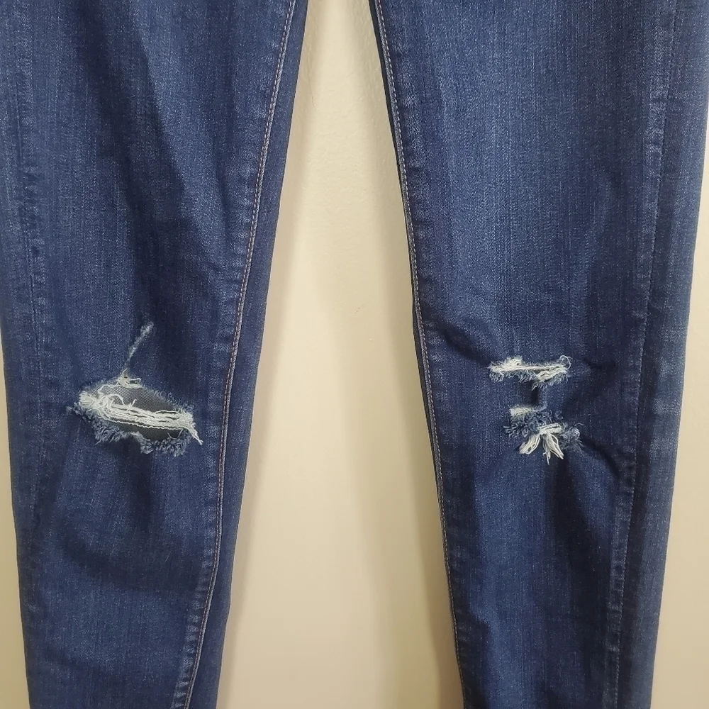 American Eagle Jegging Skinny Distressed Frayed Raw Hem Stretch Jeans AE 0 Y2K